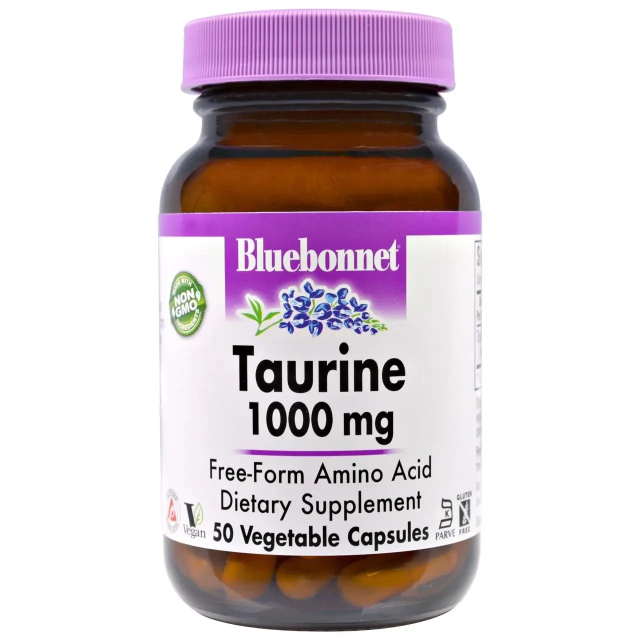 Bluebonnet Nutrition, Таурин, 1000 Мг, 50 Вегетарианских Капсул BLB ...