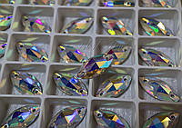 De'Lux Navette 15*7mm Crystal AB Premium стекло лодочка-маркиз кристал аб