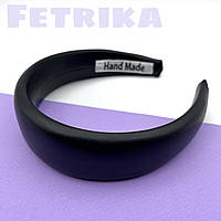 Обруч чорний з еко-шкіри 4 см