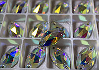 De'Lux Navette 18*9mm Crystal AB Premium стекло лодочка-маркиз кристал аб