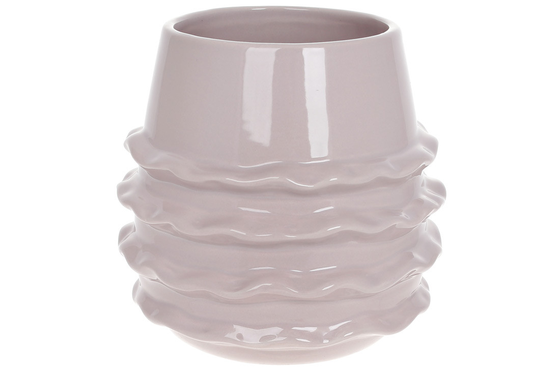Ваза керамічна,16*16*17.8 см, колір — пудра (795-452)
