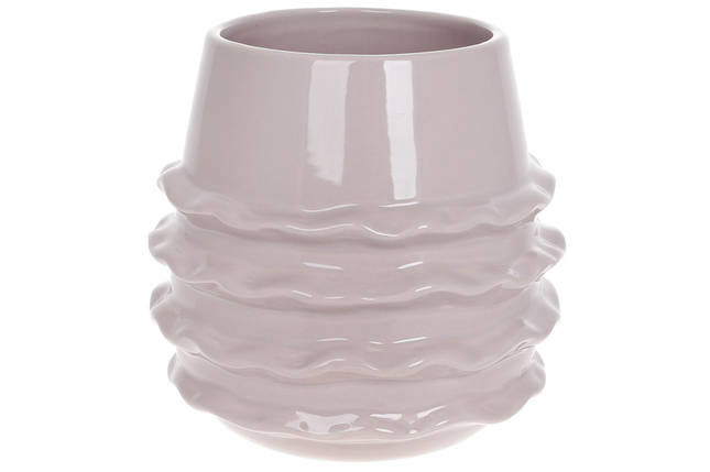 Ваза керамічна,16*16*17.8 см, колір — пудра (795-452), фото 1