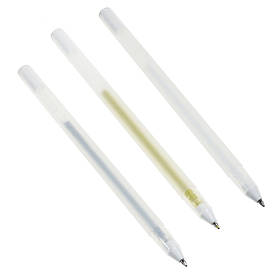 Набір гелевих ручок - 3 шт для письма та малювання, Сріблястий, золотий, білий