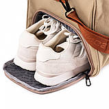 Сумки спортивні Сумка з ручкою БЕЖЕВА Дорожня спортивна сумка WINGS FB003 Туристична сумка Дорожная сумка, фото 7