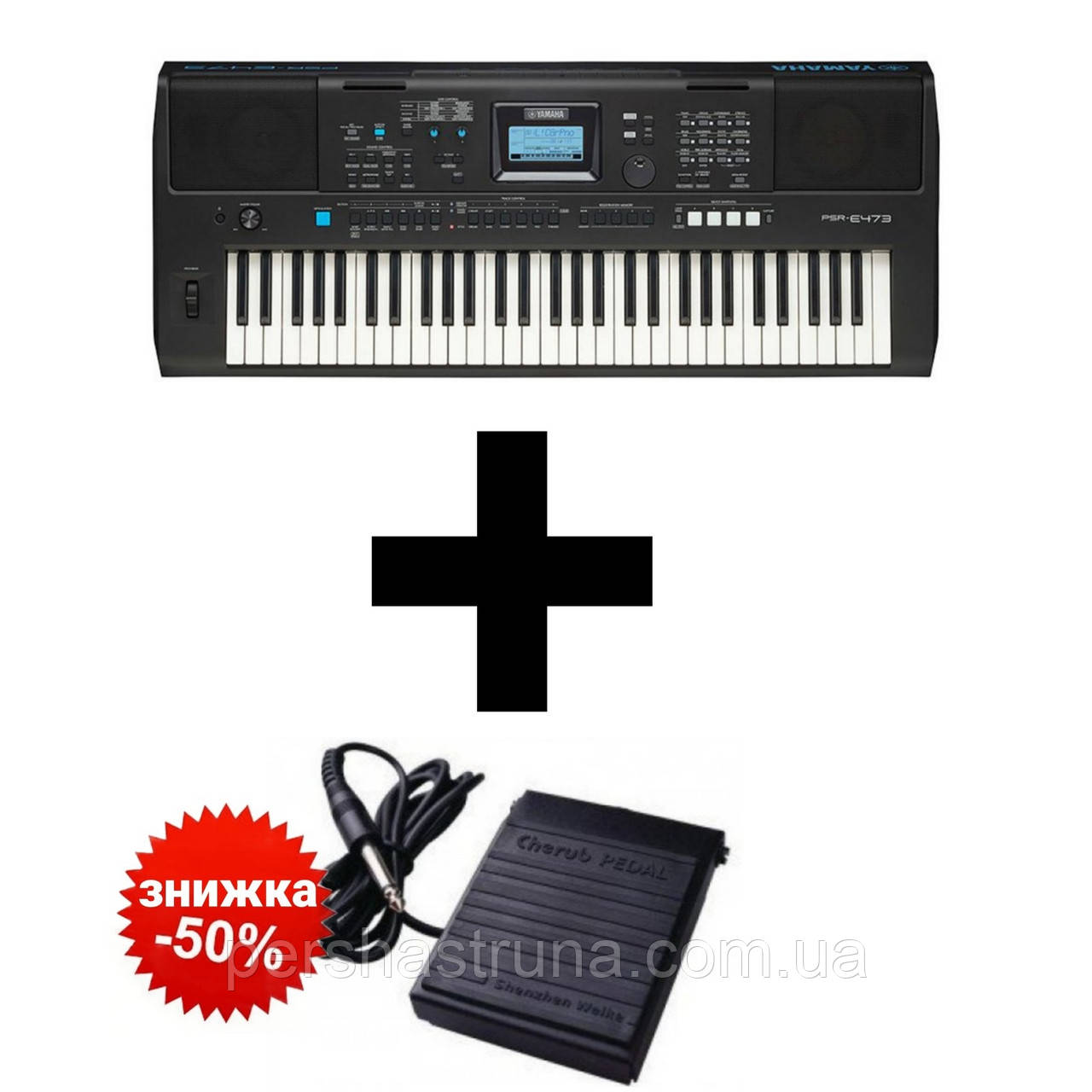 Синтезатор Yamaha PSR-E463 (пюпитр, Блок Питания) + Педаль Сустейна со ...