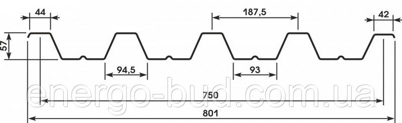 Профнастил Н-57 ГОСТ оцинкованный 0,7 - фото 2 - id-p1677737822