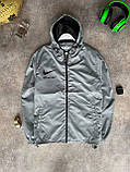 Чоловіча куртка вітровка Off White for Nike M1134 сіра XL, XXL, фото 5