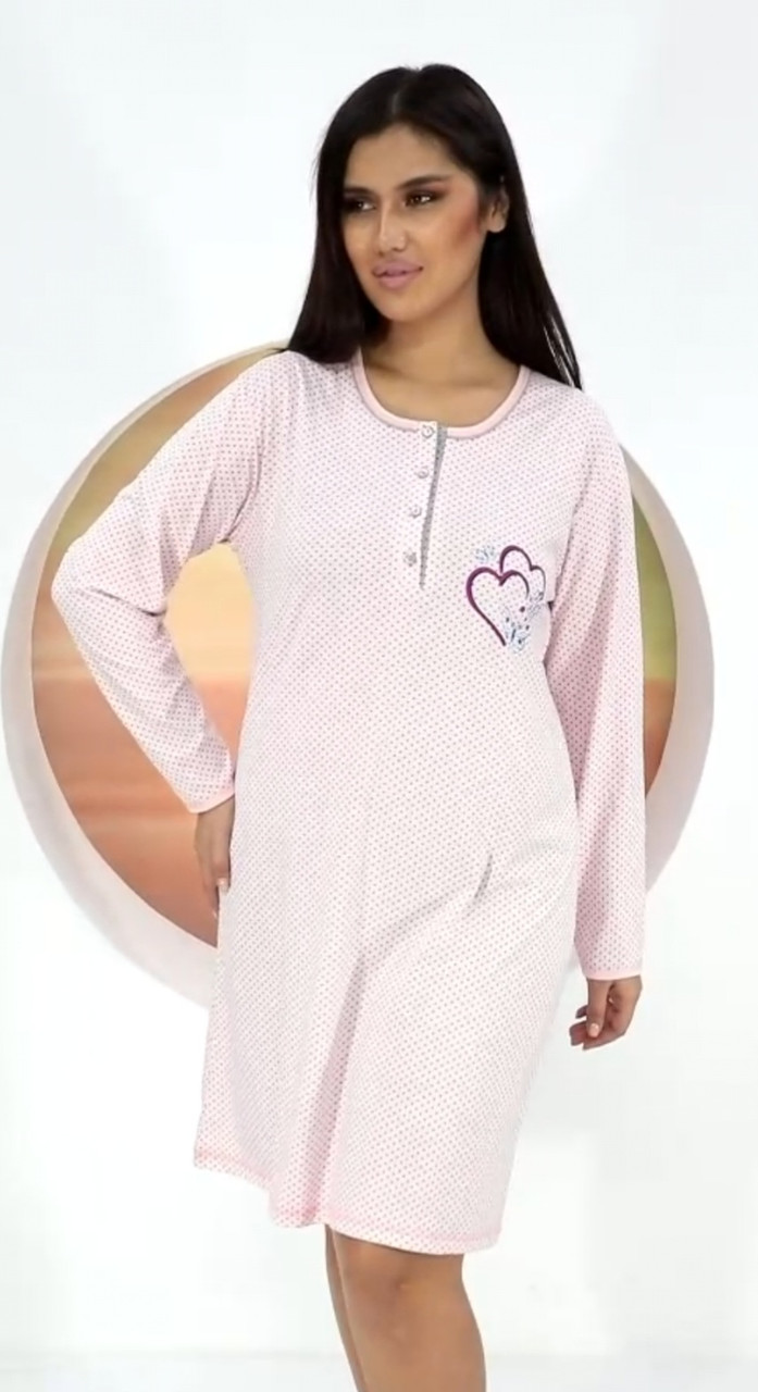 Нічна сорочка з довгими рукавами, фото 1