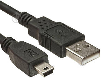 Кабель USB 2.0 - MiniUSB 5pin 0.8 м Чорний