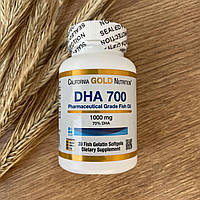 California Gold Nutrition, DHA 700, рыбий жир фармацевтической степени чистоты, 1000 мг, 30 капсул