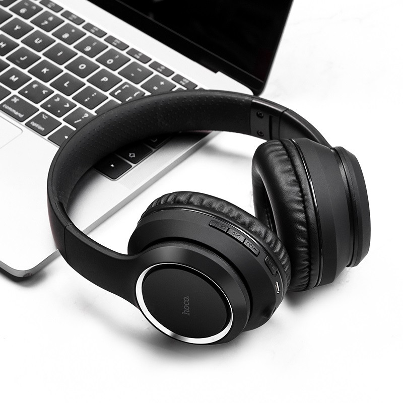 Великі бездротові навушники з підтримкою Bluetooth чорні Hoco W28 Journey Black