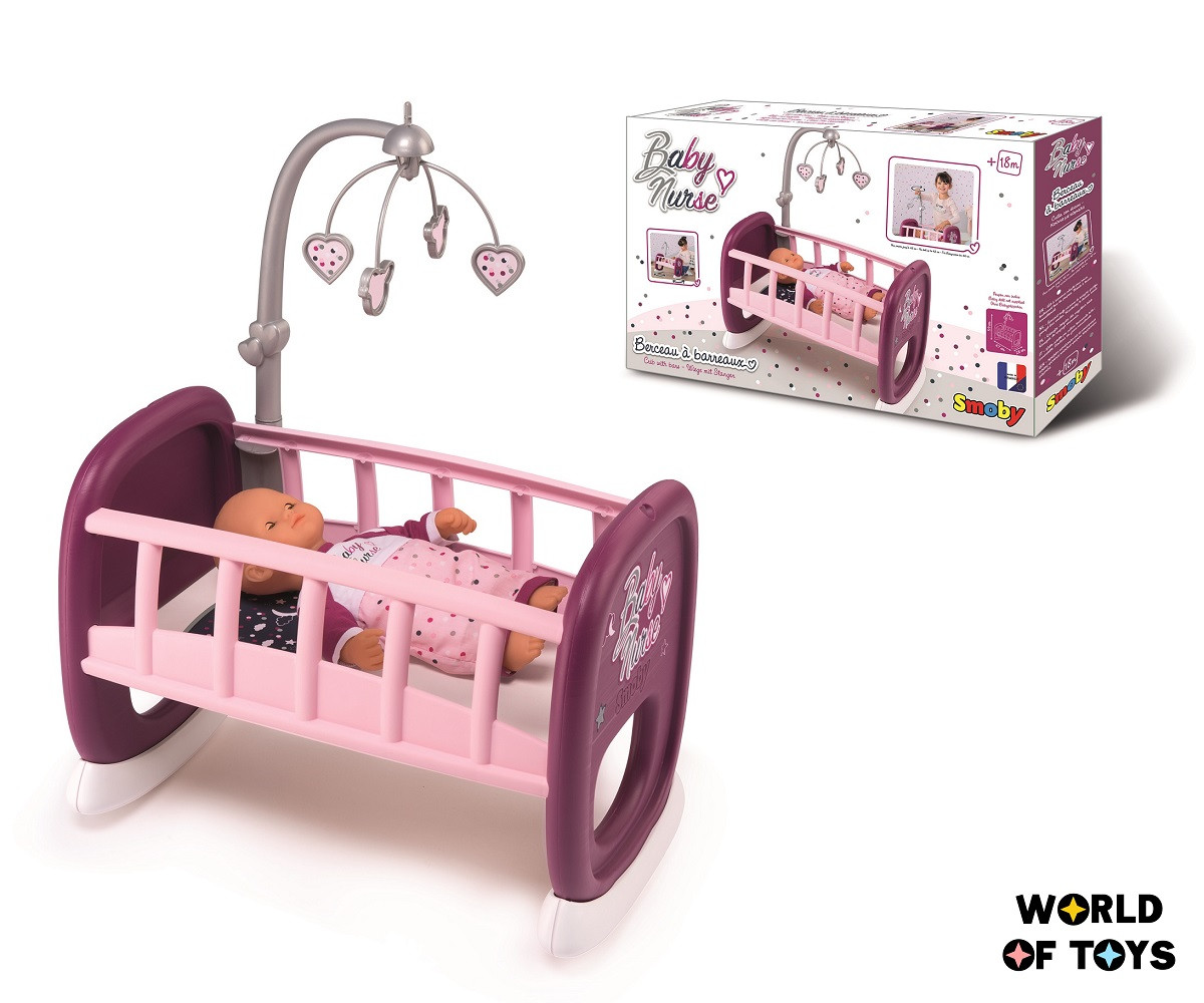 Колиска Smoby "Бебi Ньорс Прованс" з мобiлем, 47 см, 18 мiс+ | 220343