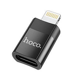 Переходник адаптер Type C на Lightning для iPhone Hoco UA17 (2A, USB2.0). Black. Гарантія!