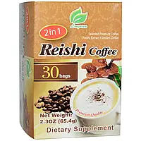 Longreen, 2 in 1 Reishi Coffee, гриб рейши и кофе, 30 пакетиков, весом 65,4 г (2,3 унции) каждый Киев