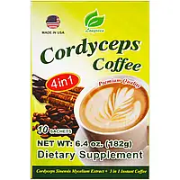 Longreen, Cordyceps Coffee, 4 в 1, кофе с кордицепсом, 10 пакетиков, 182 г (6,4 унции) Киев