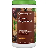 Amazing Grass, Green Superfood, шоколадный сухой напиток, с какао, 17 унций (480 г) Киев