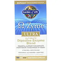 Garden of Life, -Zyme, Ultra, Комплекс пищеварительных ферментов, 180 вегетарианских капсул UltraZorbe Киев