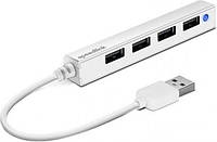 Концентратор USB2.0 SpeedLink Snappy Slim White (SL-140000-WE) 4хUSB2.0 (код 942690)