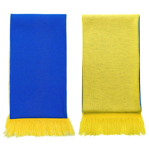 Шарф в'язаний двосторонній Ohaina 190х25 Blue+Yellow