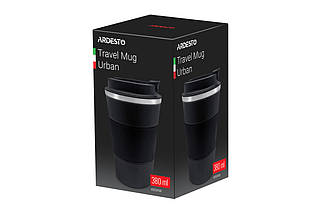 ТермоКружка Ardesto Urban AR-2638-TMB 380 мл чорний ID 4421606, фото 5