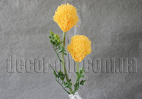 Гілка з 2 жовтими кулями-квітами 73 см