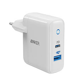 Зарядний пристрій (зарядка) для телефону ANKER PowerPort Type-C + USB 35 Вт Білий (A2636G21), фото 1