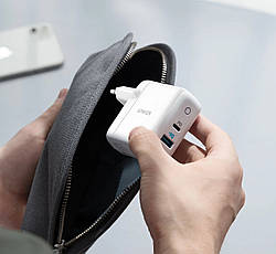 Зарядний пристрій (зарядка) для телефону ANKER PowerPort Type-C + USB 35 Вт Білий (A2636G21), фото 5