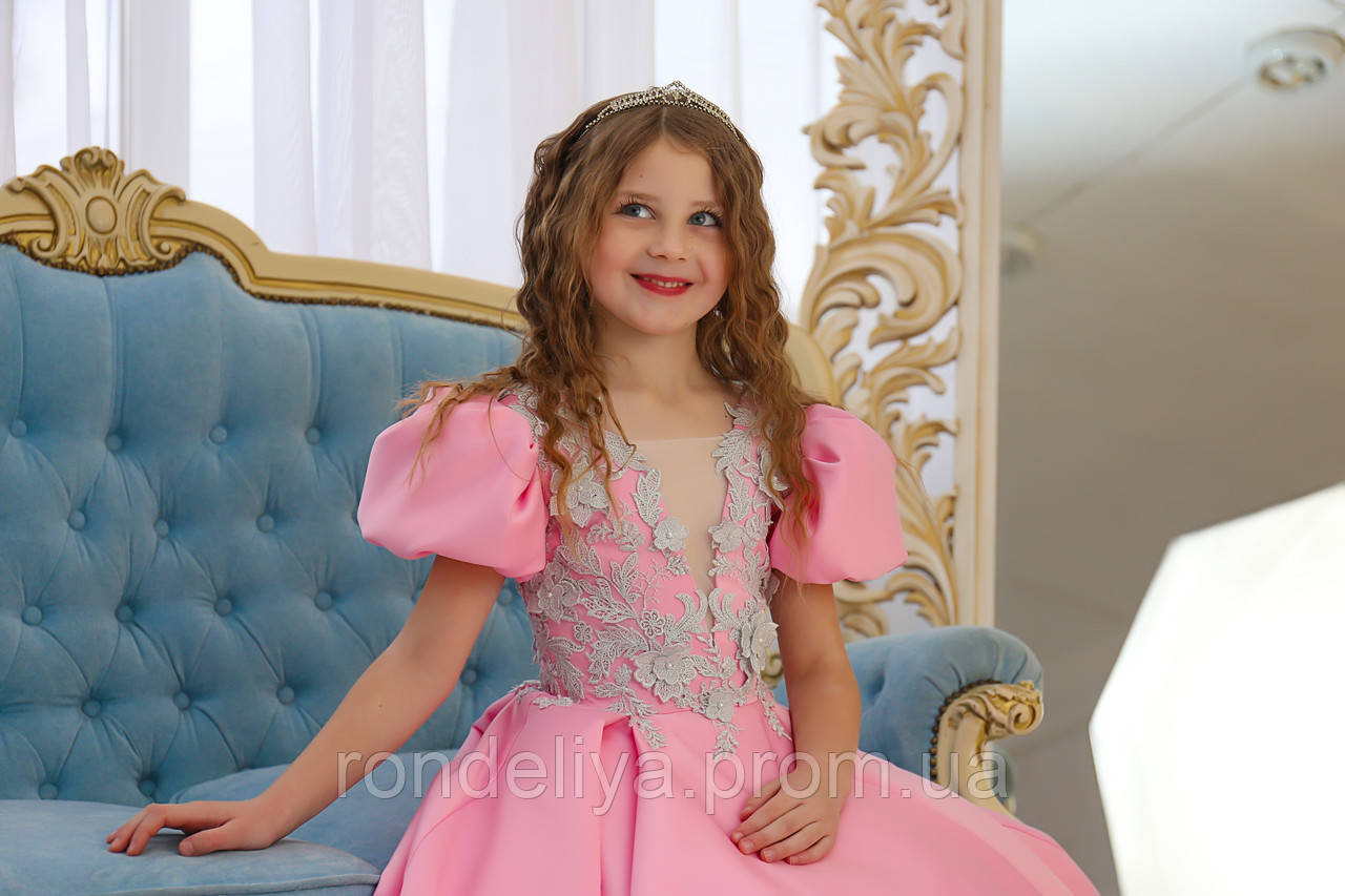 Дитяча сукня рожеве зі сріблом на зріст 122 - 128 см
