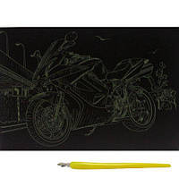 Гравюра А5 економ золото мотоцикл кавасаки