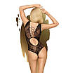 Боді Penthouse Runway Queen S/L Black, виріз на спині, плетіння в зоні декольте та на спинці, фото 2