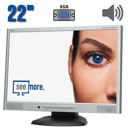 Монітор Б-клас NEC AccuSync LCD223WM / 22" (1680x1050) TN / VGA / Вбудовані колонки (2x 1W) / VESA 100x100, фото 2
