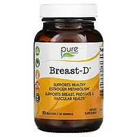 Pure Essence, Breast-D, поддерживает здоровье груди, простаты и сосудов, 90 вегетарианских капсул Киев