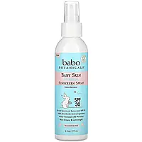 Babo Botanicals, Минеральный солнцезащитный спрей для детской кожи, SPF 30, без отдушек, 177 мл (6 жидк. Киев