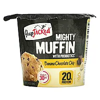 FlapJacked, Mighty Muffin, смесь для приготовления кексов, с пробиотиками, банан с шоколадной крошкой, 55 г