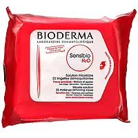 Bioderma, Sensibio, салфетки для снятия макияжа с мицеллярным раствором, 25 салфеток Киев