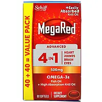 Schiff, MegaRed, улучшенный продукт 4 в 1, 500 мг, 80 мягких таблеток Киев