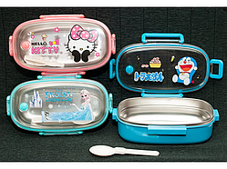 ❤️Ланчбокс для дітей 600 мл (всередині з нержавіючої сталі) якісний, зручний, компактний, гарний