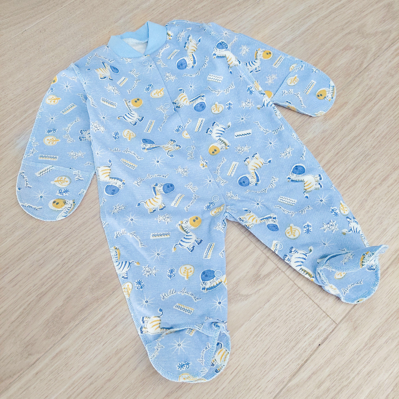 56 (62) 1-2 місяці теплий чоловічок для новонароджених з царапками начосом флісом зовнішні шви в пологовий 8003 ГЛБМ