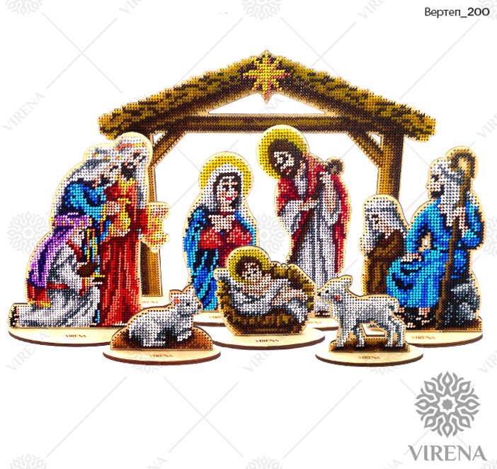 Вертеп_200 Різдво Христове набір для вишивання бісером по дереву