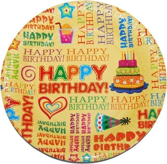 Тарілки святкові Happy Birthday 6 од