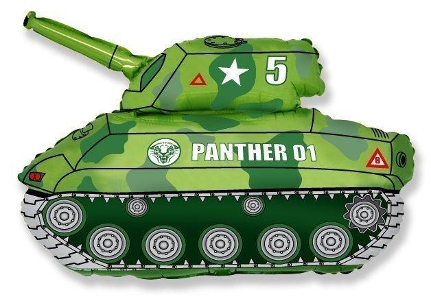 Куля фольгована Танк зелений