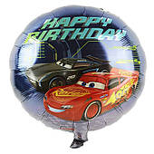Куля фольгована 18" Тачки Happy Birthday