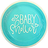 Тарілки Baby Shower (блакитні) 23см