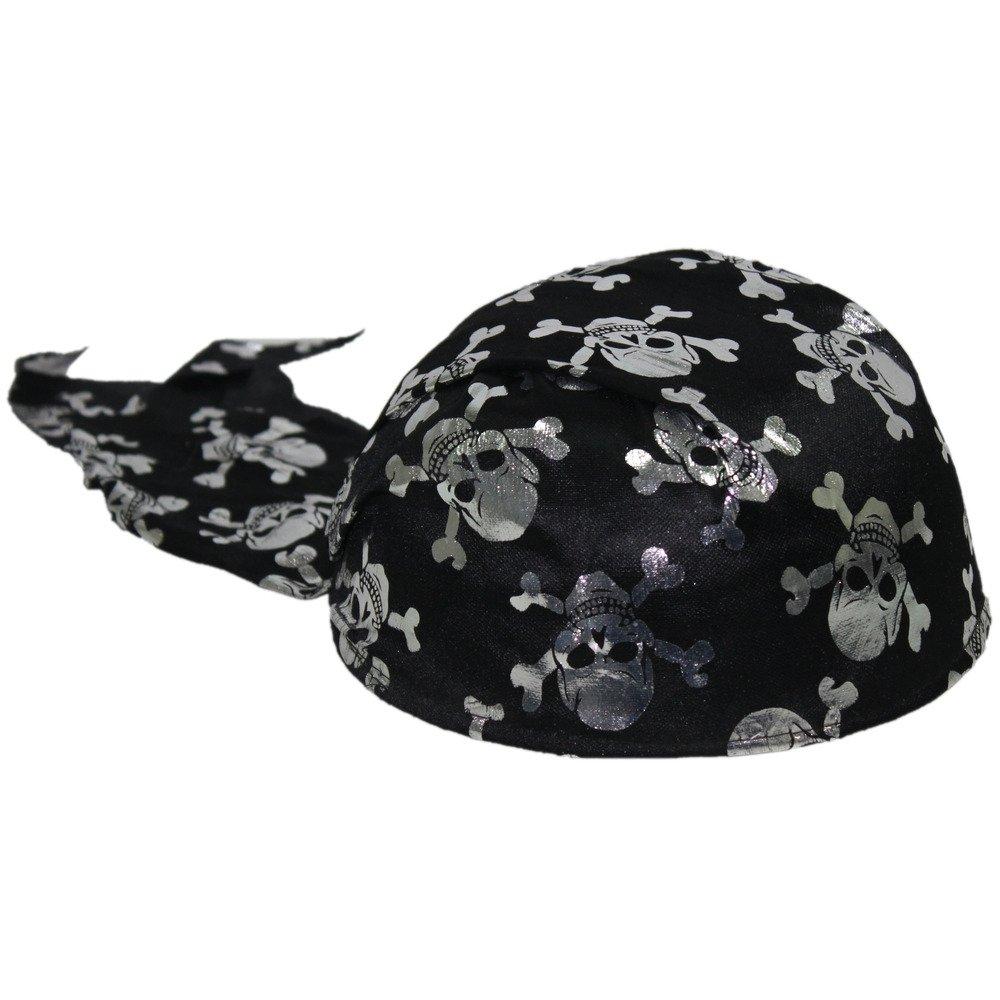 Шапка бандана з черепами (срібна)