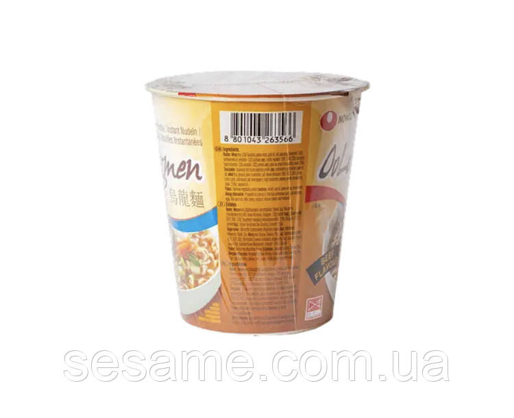 Лапша быстрого приготовления в стаканчике с говяжьей Oolongmen Beef Flavour NONGSHIM 75 г - фото 3 - id-p646761270