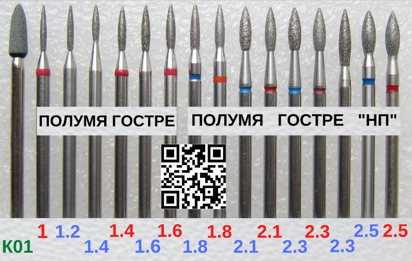 Алмазные фрезы для обработки кутикулы и боковых валиков: продажа, цена ...
