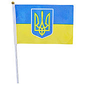 Прапорець Україна з гербом 15х20 см