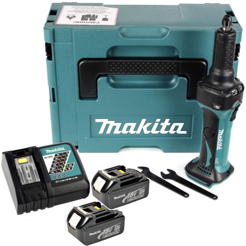 Акумуляторна пряма шліфмашина Makita DGD800RFE (18 В, 2х3 А*год)