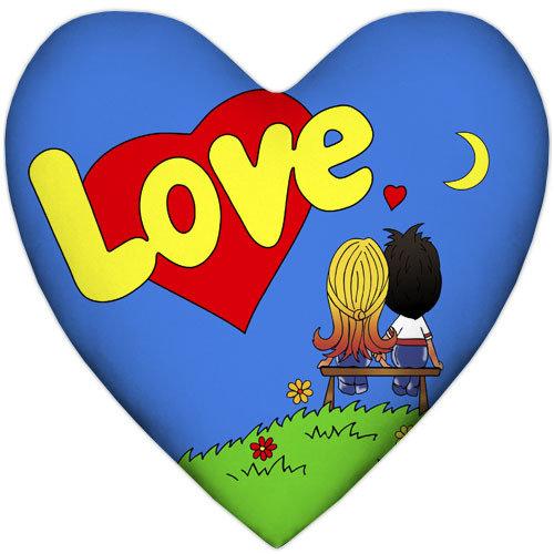 Подушка Серце Love is (синя)