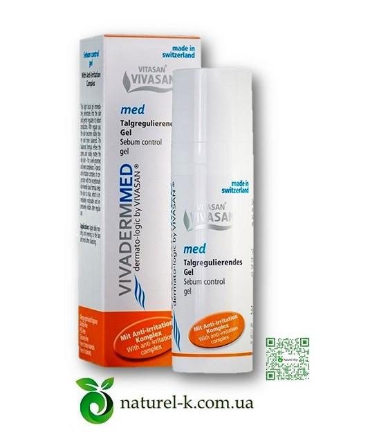 Гель - контроль жирної шкіри для обличчя Вівадерм Мед Вівасан 30 мл